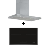 (BUNDLE) BOSCH DWB97CM50B 6 Wall-Mounted Cooker Hood (90cm) + BOSCH PMI82560VN Induction hob (78 cm)